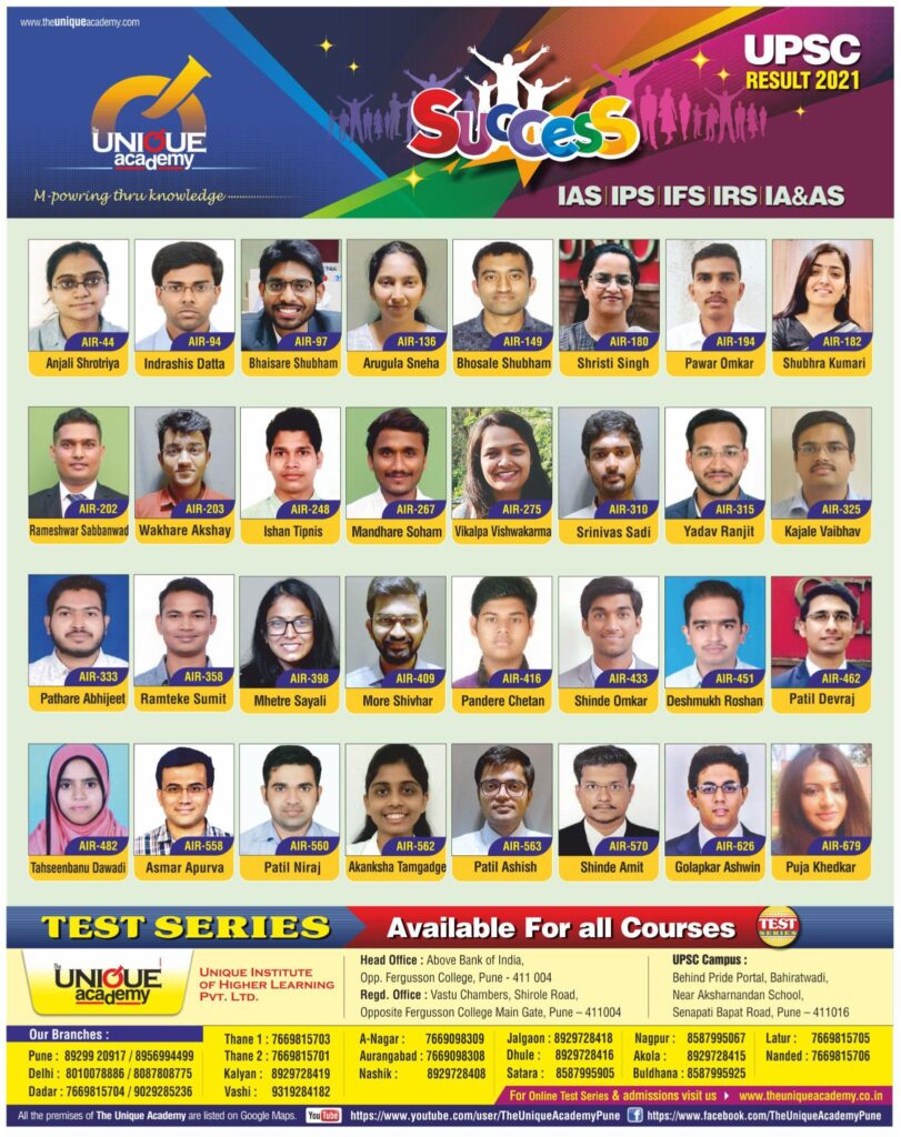The Unique Academy – UPSC Results 2021