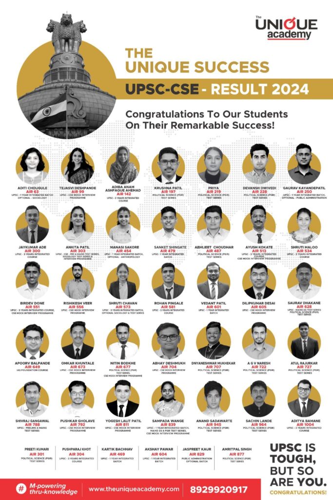 The Unique Academy – UPSC Results 2024